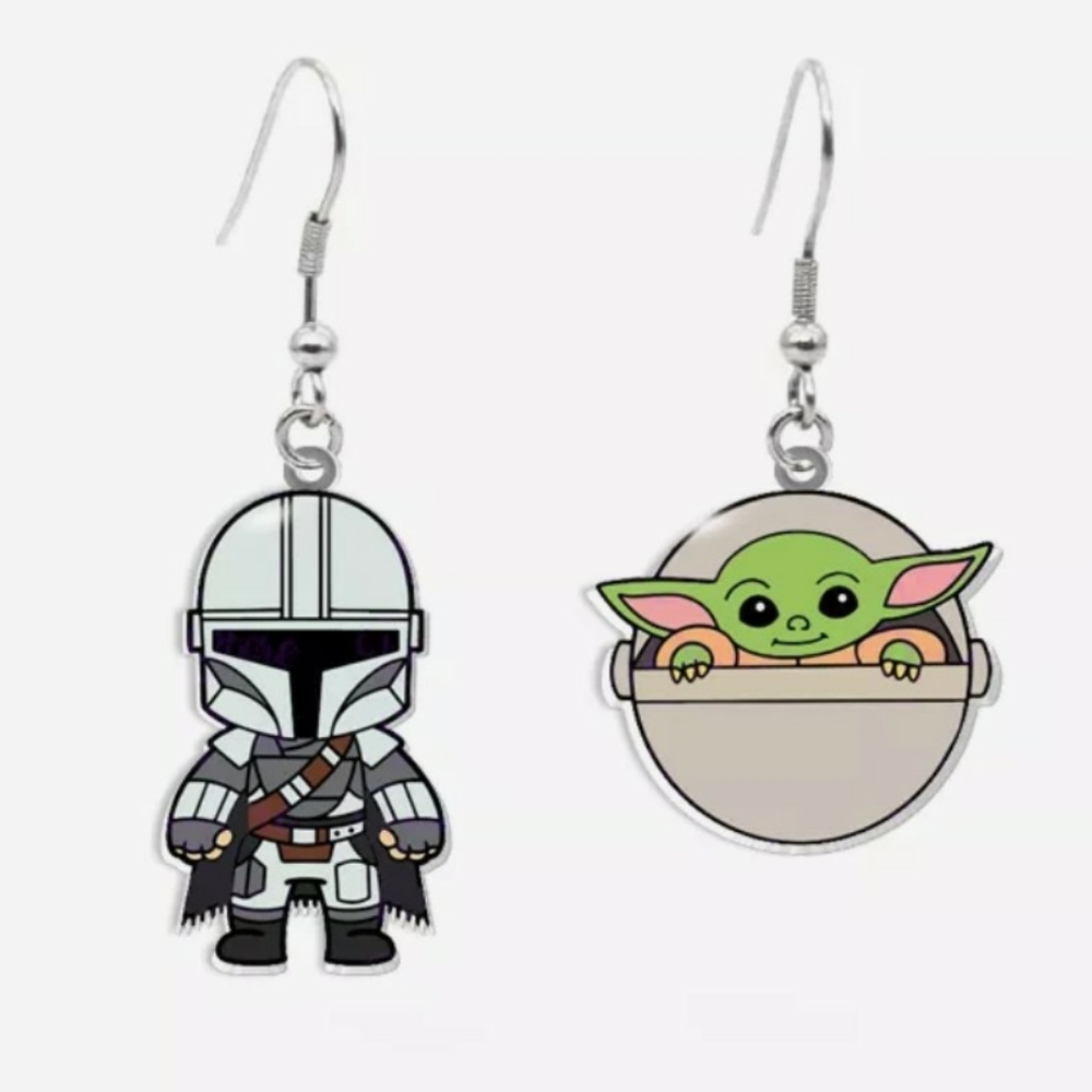 3/$25 Mandalorion and baby Yoda earrings